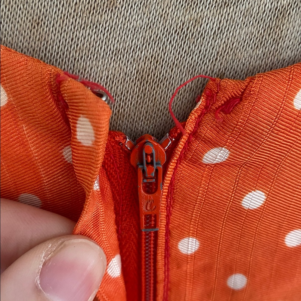Vintage 1960s Orange Silk Mini Dress - Picture 13 of 15